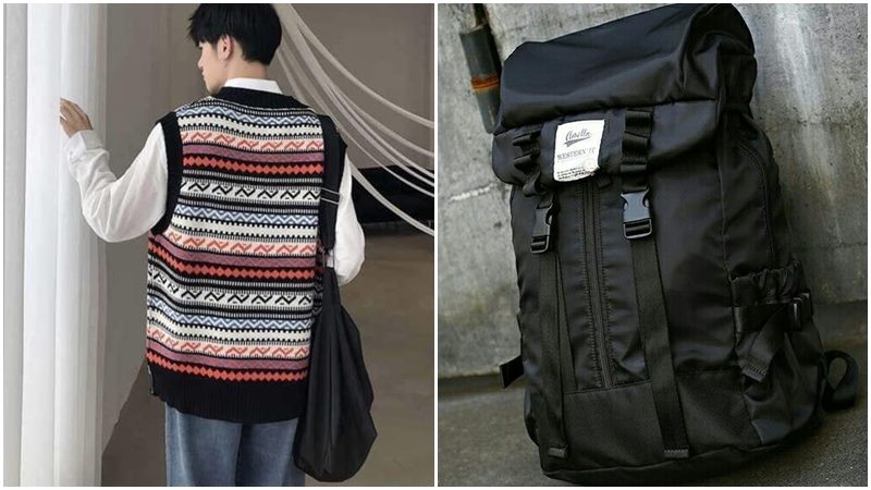 Balo với áo len và quần chinos