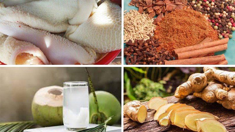 Nguyên liệu làm món sách bò khìa ngũ vị