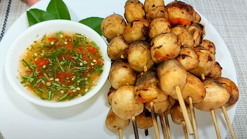 món nấm rơm nướng muối ớt món nấm rơm nướng muối ớt