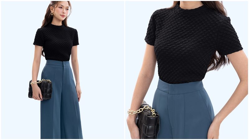 Áo thun ôm body + Quần tây