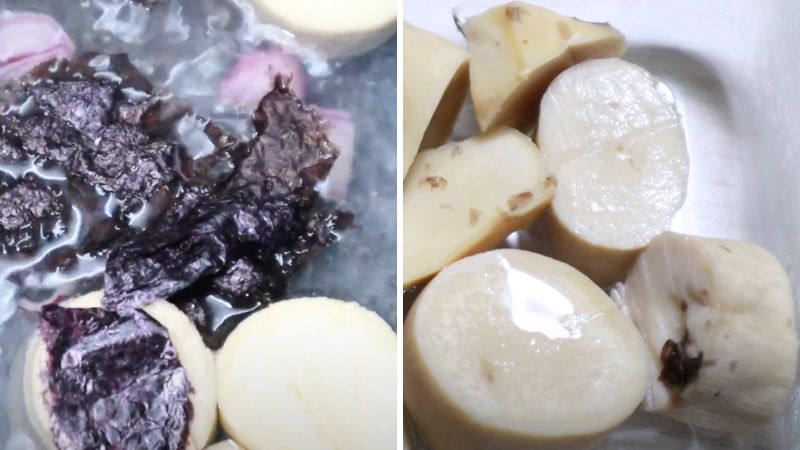 Luộc nấm đùi gà Luộc nấm đùi gà