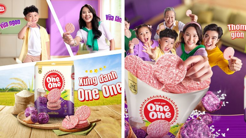 Điểm độc đáo trong chiếc bánh gạo One One khoai lang nướng nhờ sự kết hợp hoàn hảo giữa nguyên liệu cao cấp