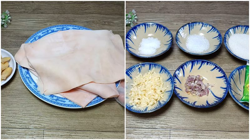 Nguyên liệu làm món da heo khìa nước dừa