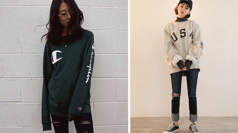 Áo khoác nỉ + Quần jeans skinny