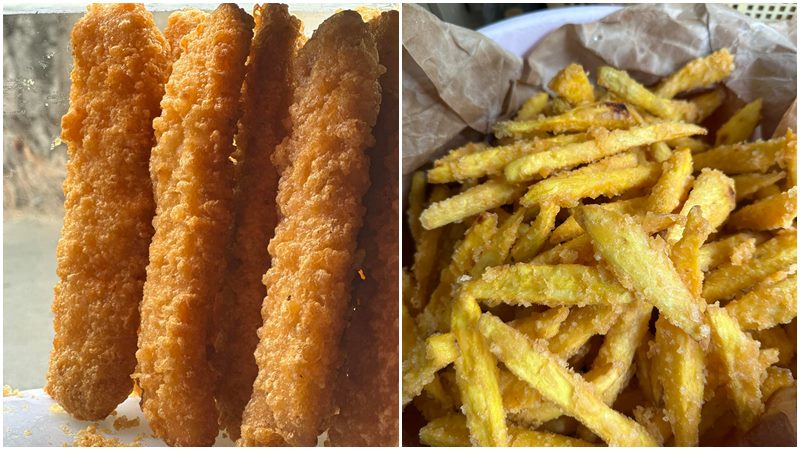 Bánh chuối chiên và khoai tây chiên của quán Cô Trâm