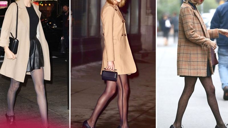 Phối quần tất đen với áo khoác dáng dài
