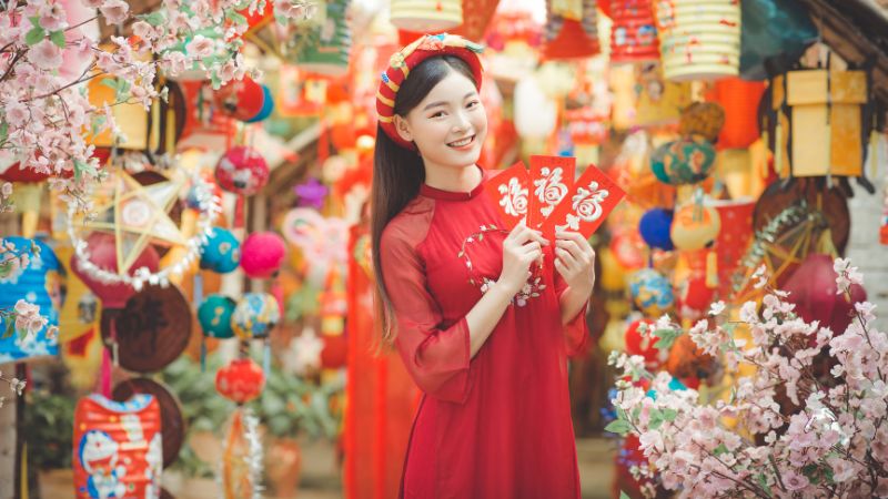 STT, caption áo dài Tết hay, ý nghĩa