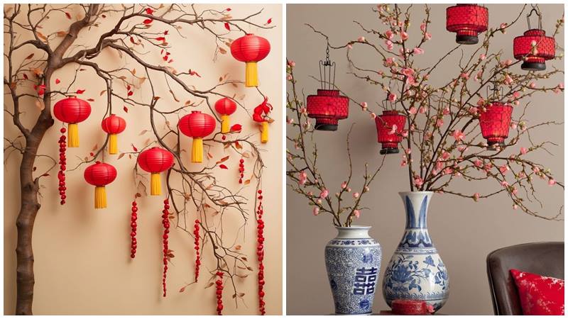 Đèn lồng tỏa sáng, không khí Tết thêm phần ấm áp.