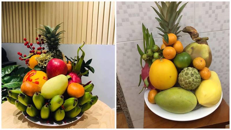 Mâm ngũ quả tươi ngon, đủ đầy cho năm mới an khang.