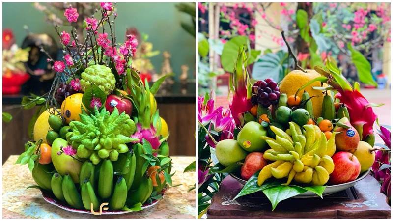 Ngũ quả đầy màu sắc mang lời chúc tốt lành vào Tết.