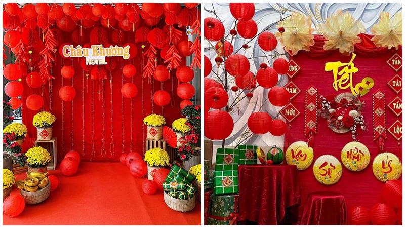 Tết đến, lồng đèn lung linh sắc màu.