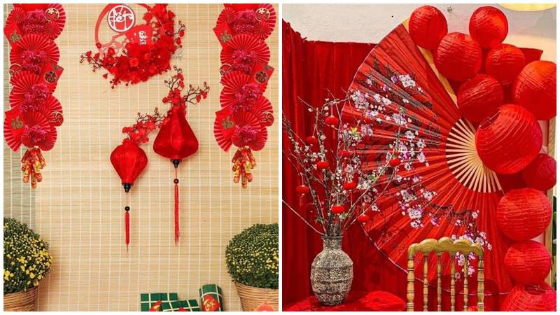 Những chiếc lồng đèn mang không khí Tết đến mọi ngóc ngách.