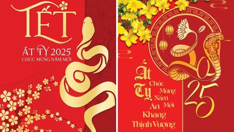 Mẫu thiệp chúc Tết Ất Tỵ 2025