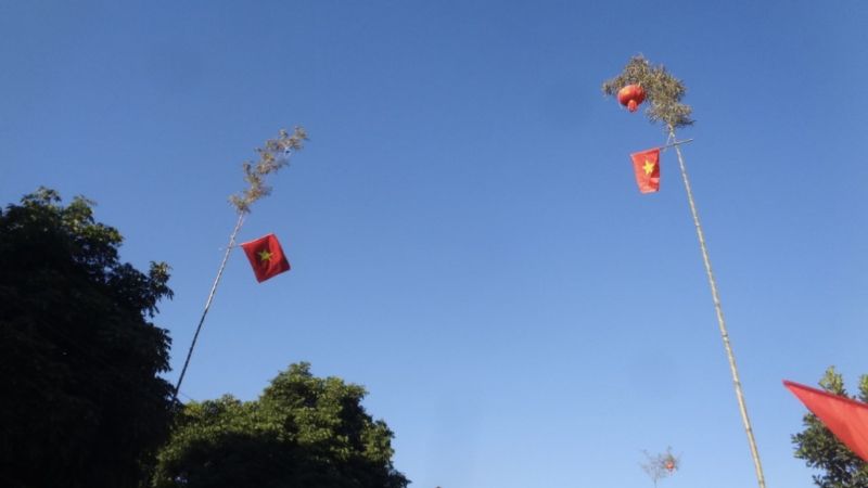 Lễ cúng dựng và hạ cây nêu ngày Tết