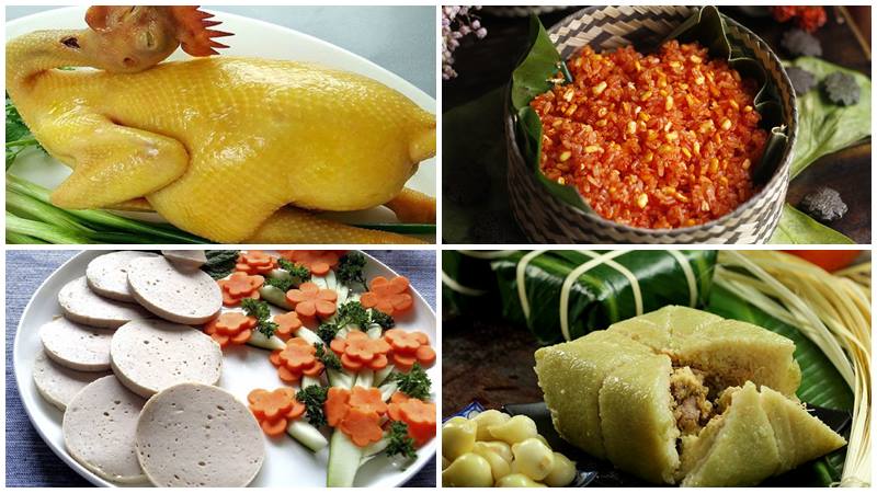 Mâm cúng giao thừa ngoài trời mặn