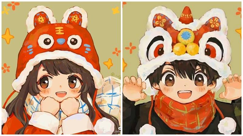 Đôi ta đón Tết, đáng yêu ngất trời! Đôi ta đón Tết, đáng yêu ngất trời!