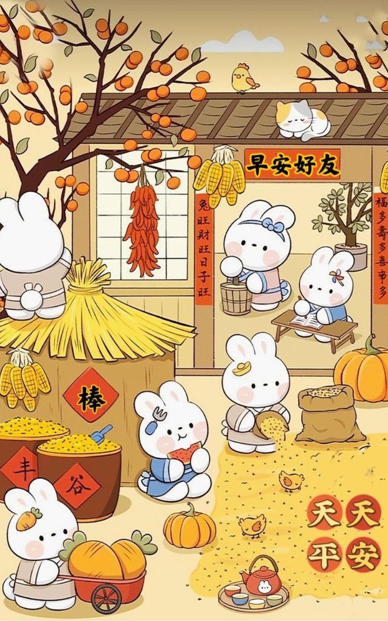 Tết đến rồi, thỏ con vui mừng chào đón Tết đến rồi, thỏ con vui mừng chào đón