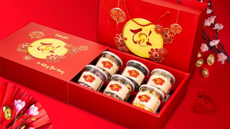 Gói quà Tết không cần giỏ bằng hộp quà