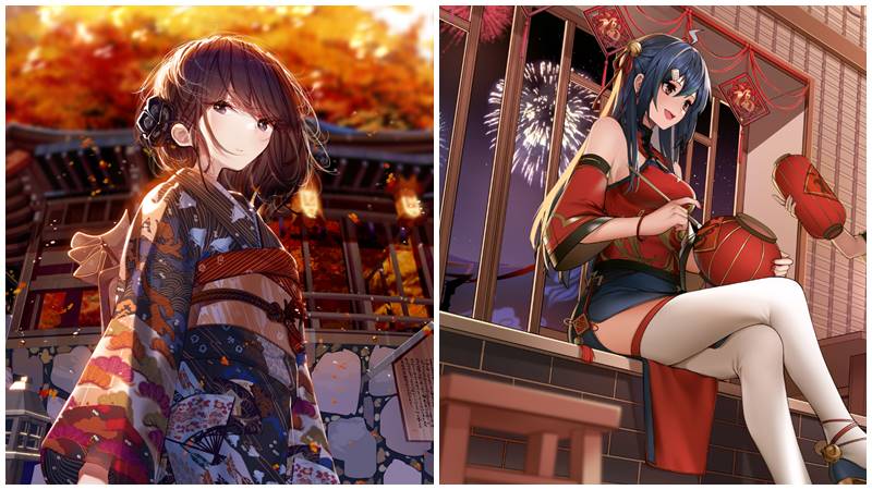 Những hình ảnh anime Tết xinh xắn, dễ thương khiến mùa lễ hội thêm phần đặc biệt