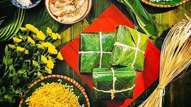 Ý nghĩa trang trí mâm bánh chưng ngày Tết