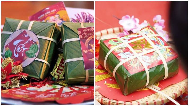 Trang trí mâm bánh chưng độc đáo, mang không khí Tết rộn ràng và vui vẻ