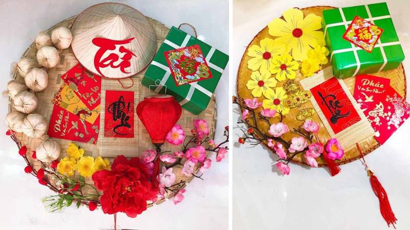 Mẹt trang trí bánh chưng