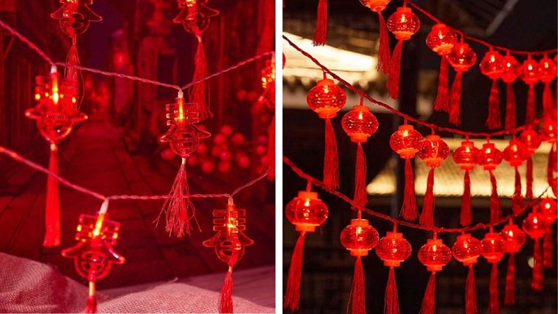 Trang trí lan can cầu thang ngày Tết với dây đèn led Trang trí lan can cầu thang ngày Tết với dây đèn led