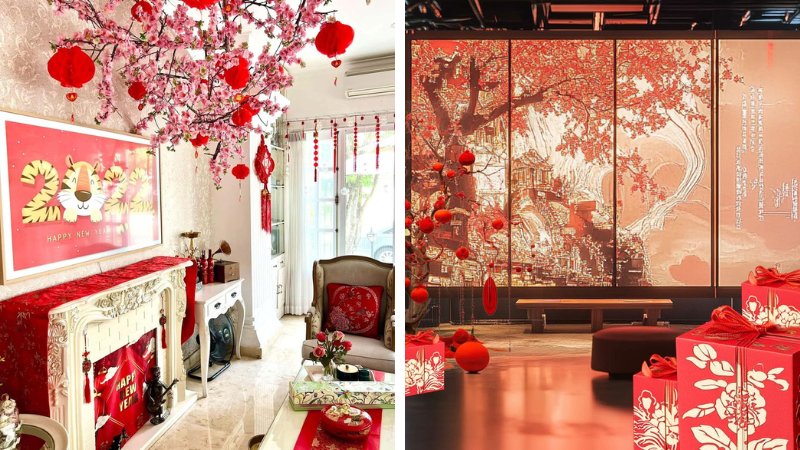 Trang trí chiếu nghỉ cầu thang ngày Tết với bộ tranh Trang trí chiếu nghỉ cầu thang ngày Tết với bộ tranh