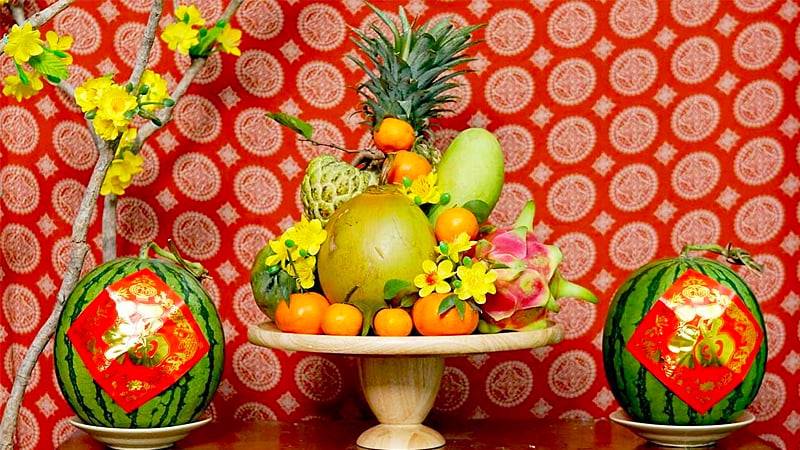 Mâm ngũ quả bàn thờ ngày Tết miền Nam