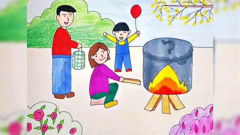 Nồi bánh chưng sôi, cả nhà ngồi quây quần vào ngày Tết Nồi bánh chưng sôi, cả nhà ngồi quây quần vào ngày Tết