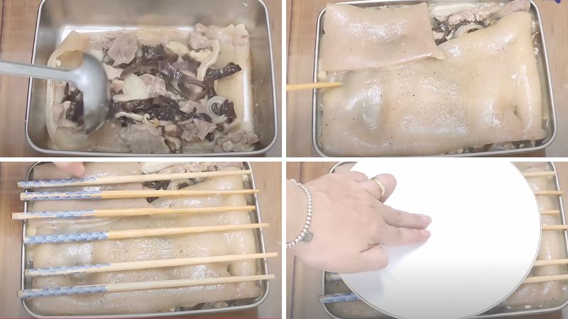 Làm thịt đông má đào