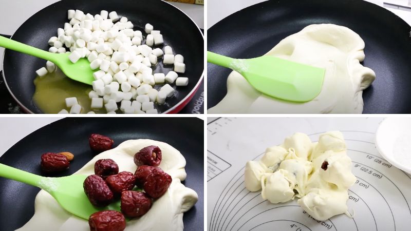 Tạo hỗn hợp kẹo sữa