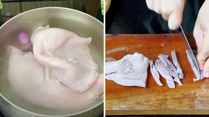 Luộc bao tử heo Luộc bao tử heo