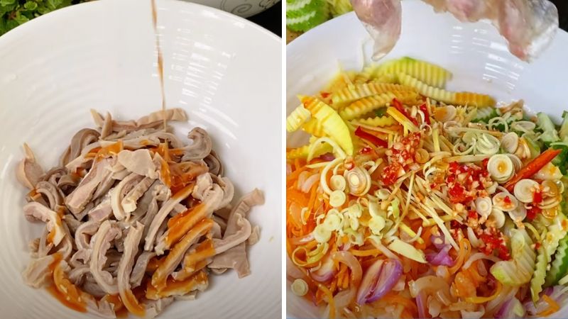 Trộn gỏi bao tử heo sốt Thái Trộn gỏi bao tử heo sốt Thái