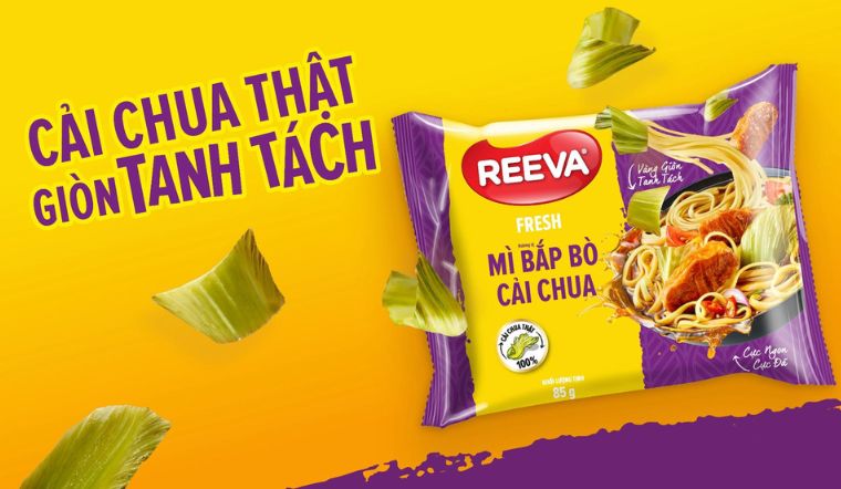 Khám phá hương vị độc đáo của mì Reeva Bắp bò cải chua 100% cải chua thật