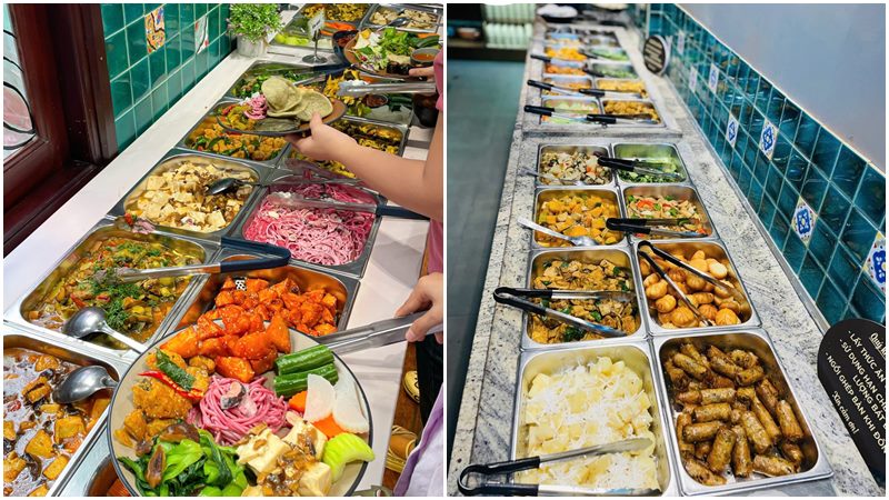 Quầy line chất lượng tại nhà hàng buffet chay Veggie Castle Quầy line chất lượng tại nhà hàng buffet chay Veggie Castle