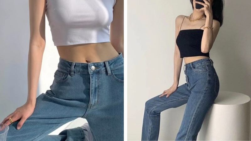 Quần skinny mix cùng áo croptop