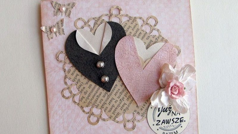 Cách làm thiệp Valentine cặp đôi trái tim