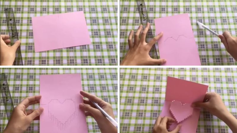 Cách làm thiệp Valentine trái tim 3D