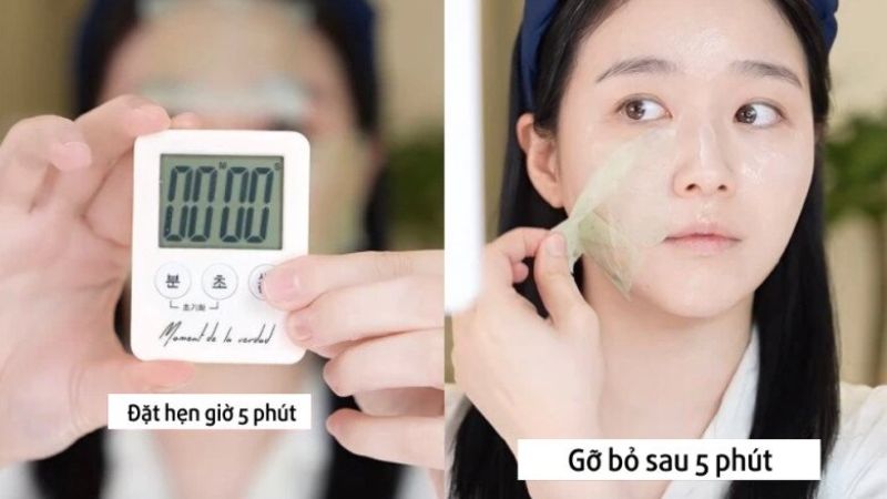 Để yên trong 5 phút rồi tháo ra Để yên trong 5 phút rồi tháo ra