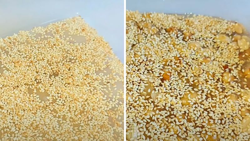 Đổ khuôn kẹo mè xửng