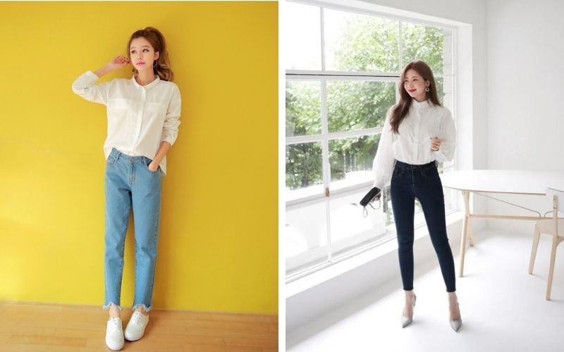 Mặc cùng quần jeans tôn dáng