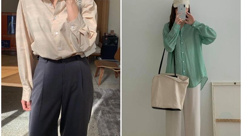 Mẫu áo sơ mi nữ màu pastel nhẹ nhàng