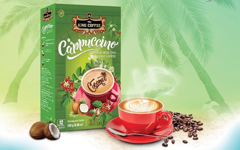 Cà phê Cappuccino TNI King Coffee hương dừa
