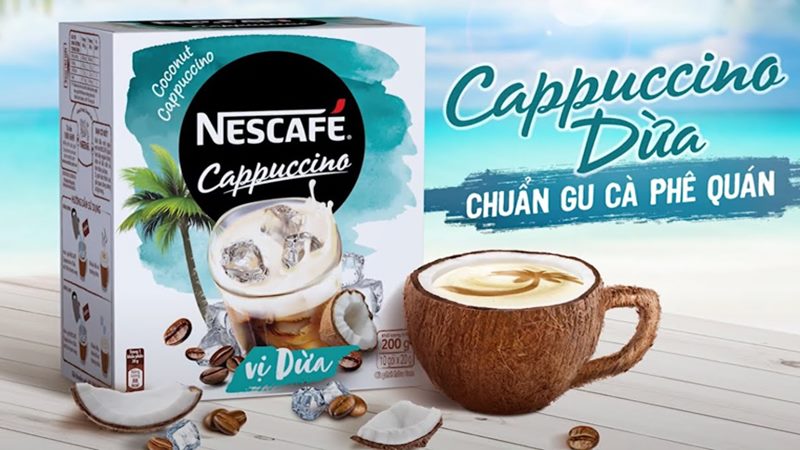 Cà phê Cappuchino NesCafé vị dừa