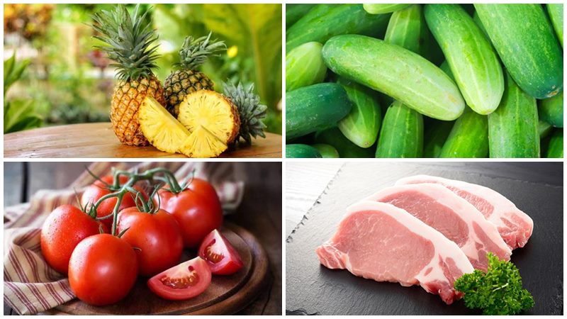 Nguyên liệu làm món thịt heo chiên giòn sốt chua ngọt kiểu Hàn