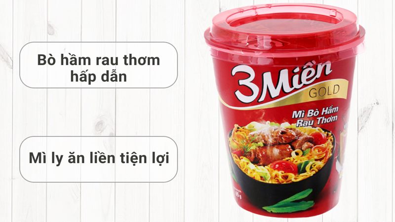 Mì 3 miền bò hầm rau thơm Mì 3 miền bò hầm rau thơm