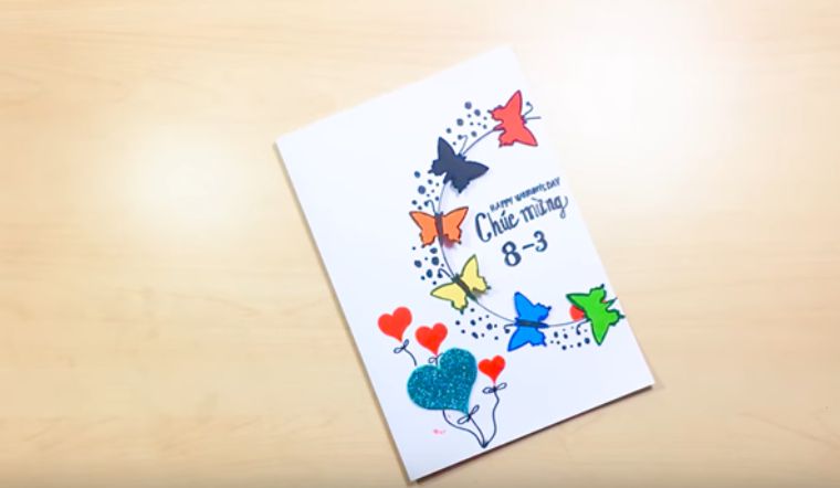 Hướng dẫn cách làm thiệp 8/3 bằng giấy a4 đơn giản
