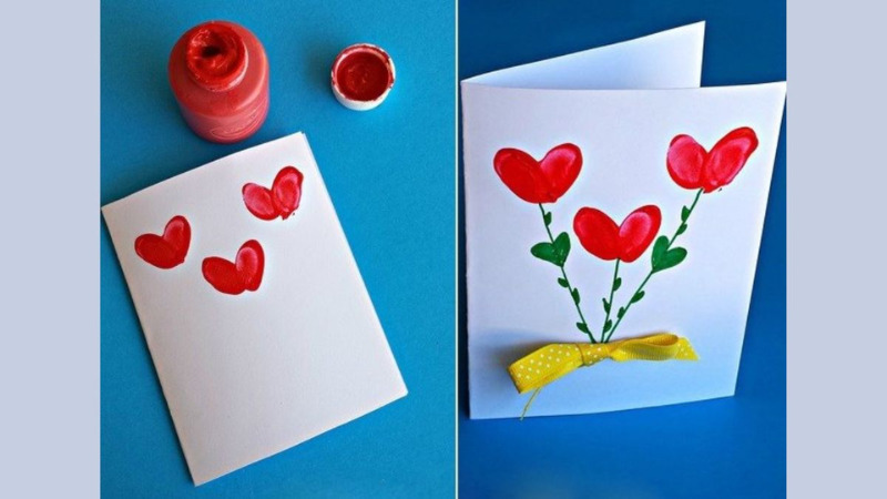 Làm thiệp 8/3 cho trẻ mầm non đơn giản bằng vân tay Làm thiệp 8/3 cho trẻ mầm non đơn giản bằng vân tay