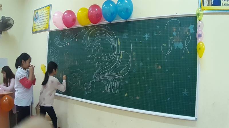 Mẫu trang trí bảng 8/3 cho lớp học nổi bật